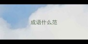 成语什么范