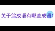 关于翁成语有哪些成语