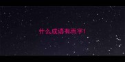 什么成语有而字