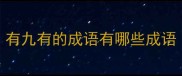 有九有的成语有哪些成语