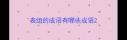 表组的成语有哪些成语