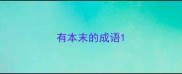 有本末的成语