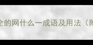 网开一面推荐最全的网什么一成语及用法附100个同类成语