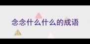 念念什么什么的成语