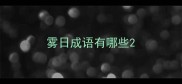 雾日成语有哪些