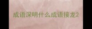 成语深明什么成语接龙