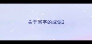 关于写字的成语