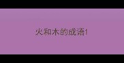 火和木的成语