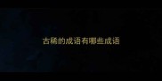 古稀的成语有哪些成语