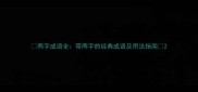 两字成语全带两字的经典成语及用法指南