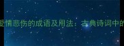 10个形容爱情悲伤的成语及用法古典诗词中的情感密码