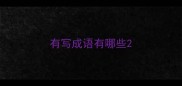 有写成语有哪些