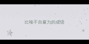 比喻不自量力的成语