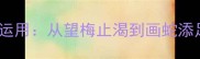 常见成语巧妙运用从望梅止渴到画蛇添足的智慧启示