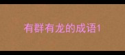 有群有龙的成语