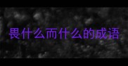 畏什么而什么的成语