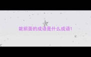 能前面的成语是什么成语