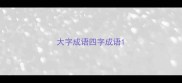 大字成语四字成语