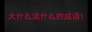 大什么流什么的成语
