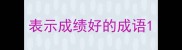 表示成绩好的成语