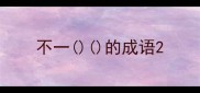 不一的成语