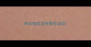 带如镜成语有哪些成语