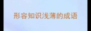 形容知识浅薄的成语