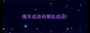 绳羊成语有哪些成语