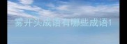 雾开头成语有哪些成语