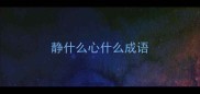 静什么心什么成语