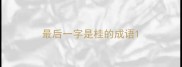最后一字是桂的成语