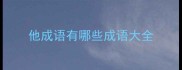 他成语有哪些成语大全