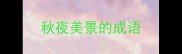 秋夜美景的成语