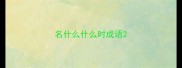 名什么什么时成语