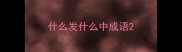 什么发什么中成语