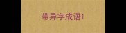 带异字成语