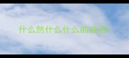 什么然什么什么的成语