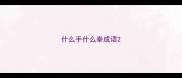 什么手什么拳成语