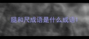 腿和尺成语是什么成语