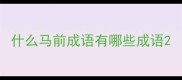 什么马前成语有哪些成语