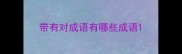 带有对成语有哪些成语