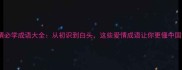 50个爱情必学成语大全从初识到白头这些爱情成语让你更懂中国式浪漫