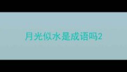月光似水是成语吗