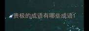 贵极的成语有哪些成语
