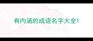 有内涵的成语名字大全