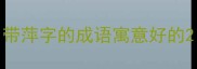 带萍字的成语寓意好的