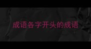 成语各字开头的成语