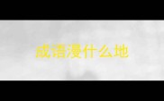 成语漫什么地