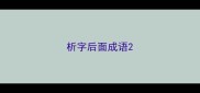 析字后面成语