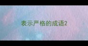 表示严格的成语